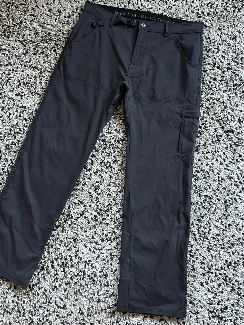 Prana Stretch Zion Pants Dark Grey M4ST32116 Outdoor Hiking Men’s Size 36x32